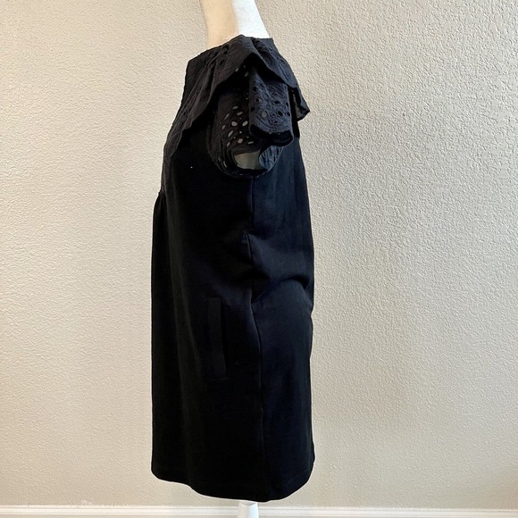 Grey State Mini Dress Womens 0 Extra Small Black Ruffle Sleeve Anthropologie - Picture 11 of 15